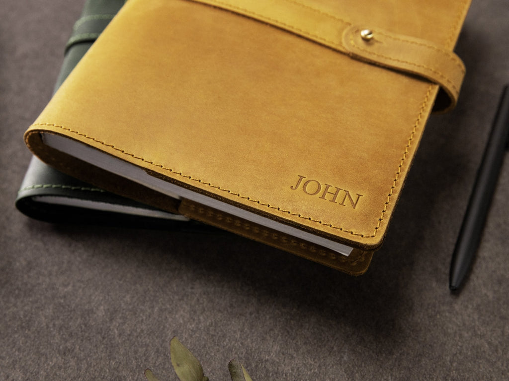 Leather Notebook Cover Personalized - St George Leather Shop