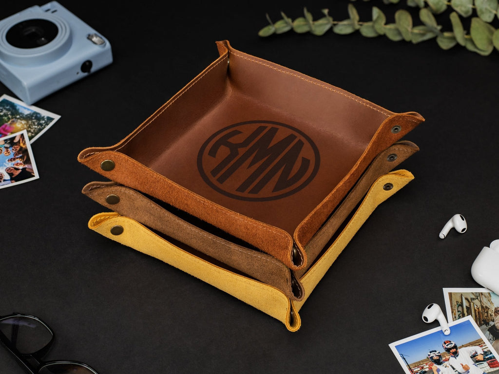 Leather Valet Tray Personalized - St George Leather Shop