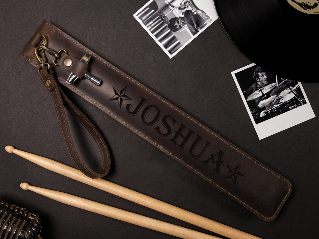 Personalized Leather Drumstick Holder - St George Leather Shop