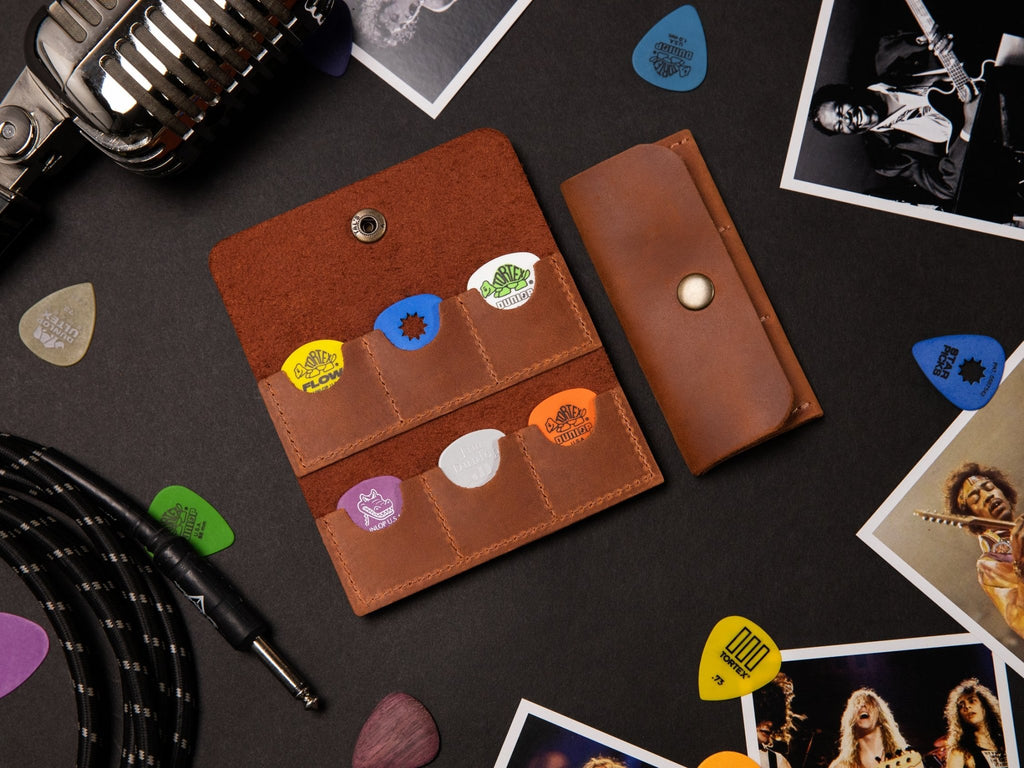 Personalized Leather Guitar Pick Case - St George Leather Shop