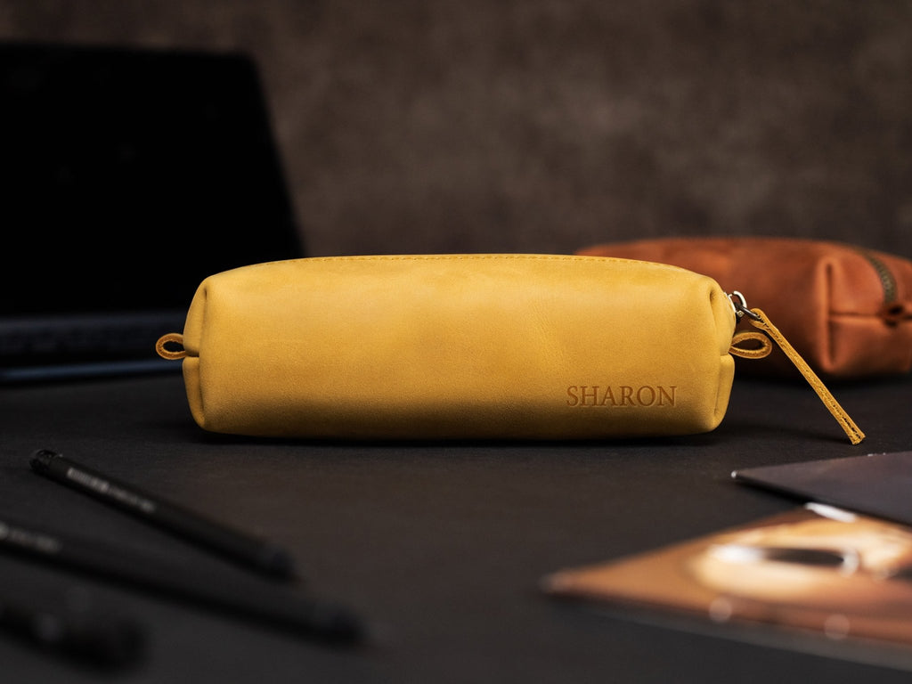 Personalized Leather Pencil Case - St George Leather Shop