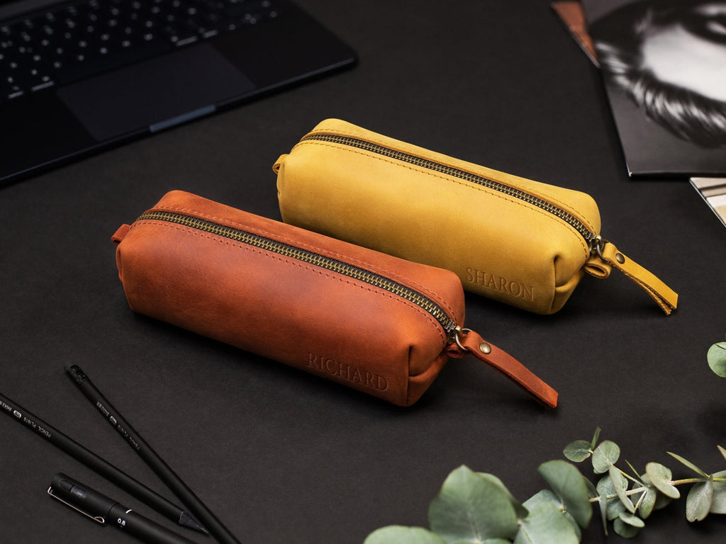 Personalized Leather Pencil Case - St George Leather Shop