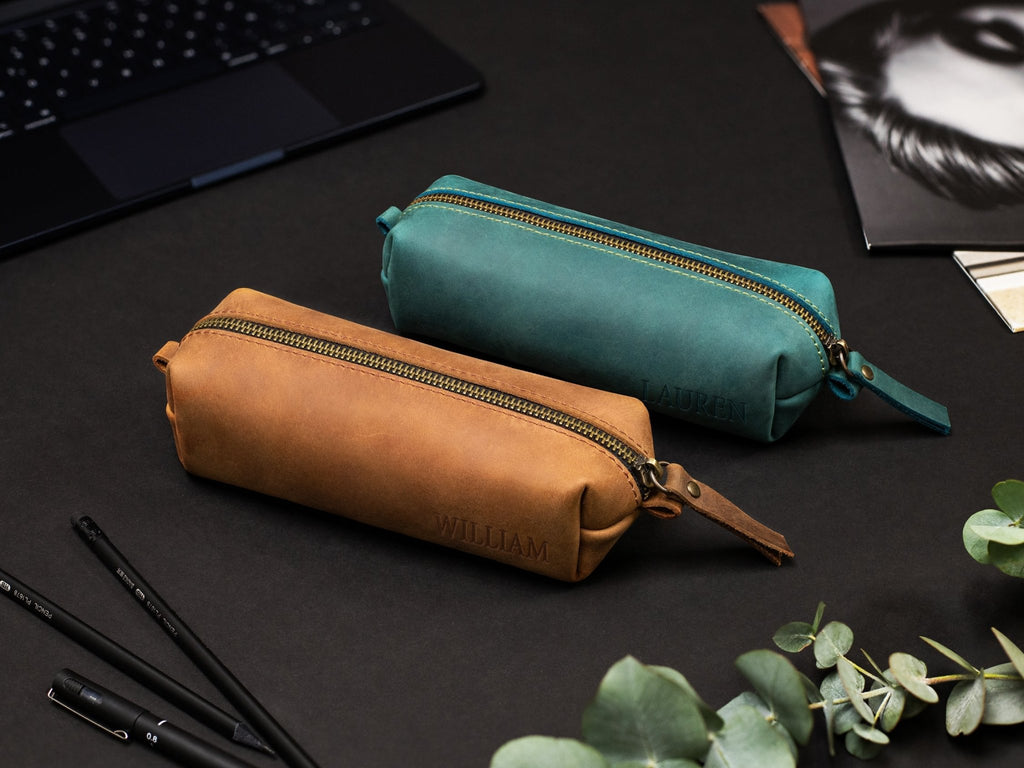 Personalized Leather Pencil Case - St George Leather Shop