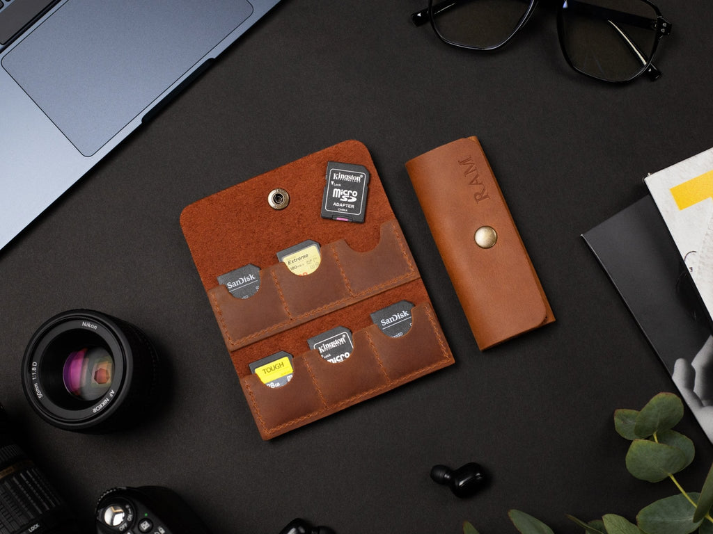 Personalized SD Card Case - St George Leather Shop