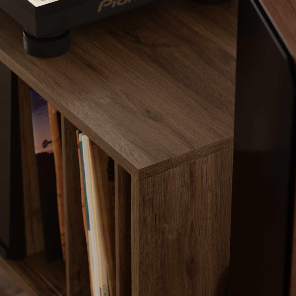Record Player Stand , Vinyl Records Cabinet - St George Leather Shop