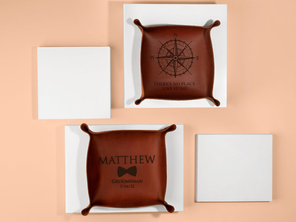Leather Valet Tray Personalized - St George Leather Shop