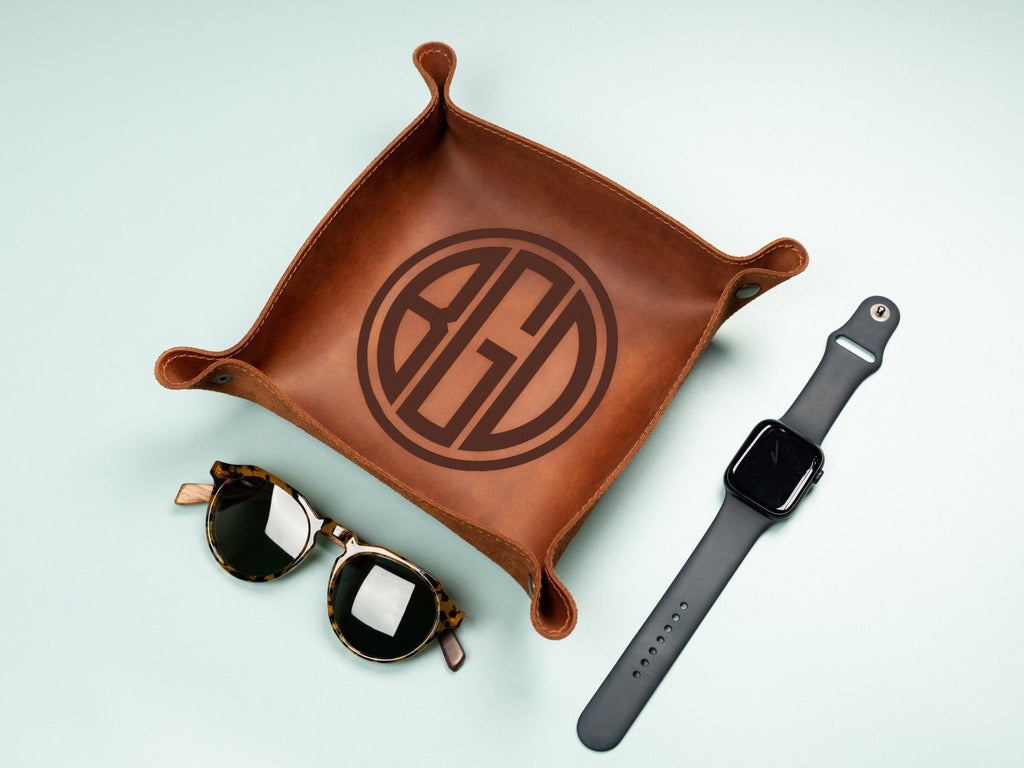 Leather Valet Tray Personalized - St George Leather Shop